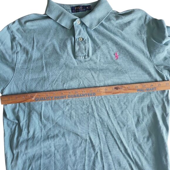 Polo Ralph Lauren Polo Shirt Sz XL Seafoam Classic Fit Embroidered Pink Pony - Picture 11 of 14